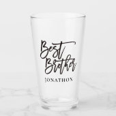 Beste Brother Gift Black script, naam Glas (Voorkant)