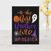 Beste Brother ooit Halloween in Sinaasappel en Paa Kaart (Gele Bloem)