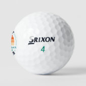 Beste Bruidsjonker Door Par Retro Huwelijk Aandenk Golfballen (Logo)