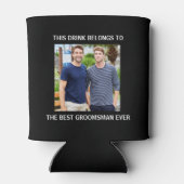 Beste Bruidsjonker Ooit Gepersonaliseerde Foto Zwa Blikjeskoeler (Achterkant)