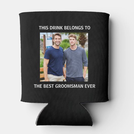 Beste Bruidsjonker Ooit Gepersonaliseerde Foto Zwa Blikjeskoeler (Achterkant)