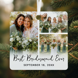 Beste bruidsmeisje ooit 3 foto aandenken metalen ornament