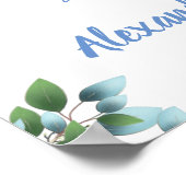 Beste Bruiloft Datum Ja Bord Eucalyptus Groene Tin Poster (Hoek)