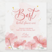 Beste Bruiloft Ever Roze Bloemen - Label Set Wijn Etiket (Enkel label)