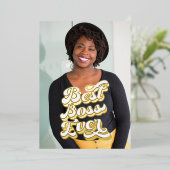 Beste BSS Ever Custom Gold Photo Flat-Kaarten Folie Feestdagenkaart (Staand Voorkant)