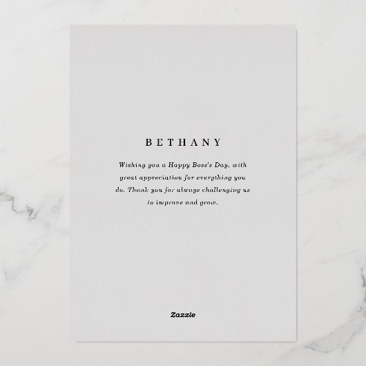 Beste BSS Ever Custom Gold Photo Flat-Kaarten Folie Feestdagenkaart (Achterkant)