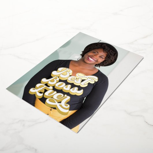 Beste BSS Ever Custom Gold Photo Flat-Kaarten Folie Feestdagenkaart (Gedraaid)