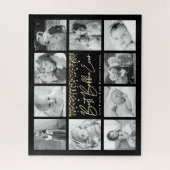 Beste Bubbie Ooit 10 Fotocollage Gouden Glitter Legpuzzel (Verticaal)
