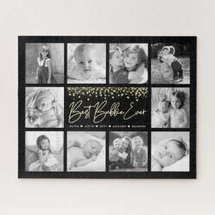 Beste Bubbie Ooit 10 Fotocollage Gouden Glitter Legpuzzel