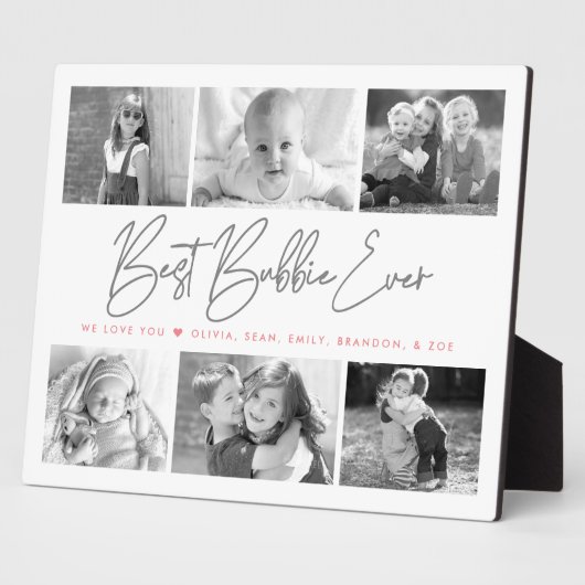 Beste Bubbie Ooit 6 Fotocollage Modern Script Fotoplaat (Zijkant)