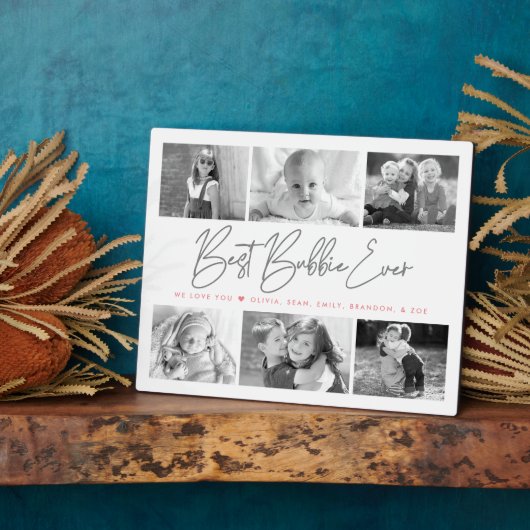 Beste Bubbie Ooit 6 Fotocollage Modern Script Fotoplaat (Zijkant)