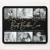 Beste Bubbie Ooit Goud Glitter 6 Fotocollage Chic Muismat (Voorkant)