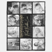 Beste Bubbie Ooit Gouden Glitter 10 Fotocollage Fleece Deken (Voorkant)