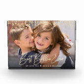 Beste Bubbie Ooit Gouden Glitter Script Aangepaste Fotoblokken (Voorkant)