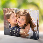 Beste Bubbie Ooit Gouden Glitter Script Aangepaste Fotoblokken