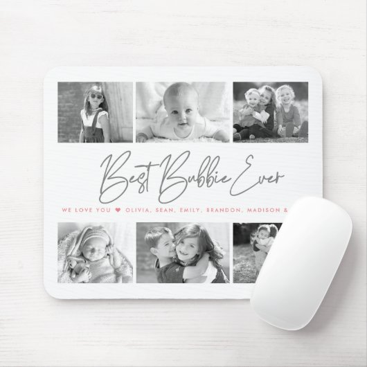 Beste Bubbie Ooit Modern Script 6 Fotocollage Muismat (Met muis)