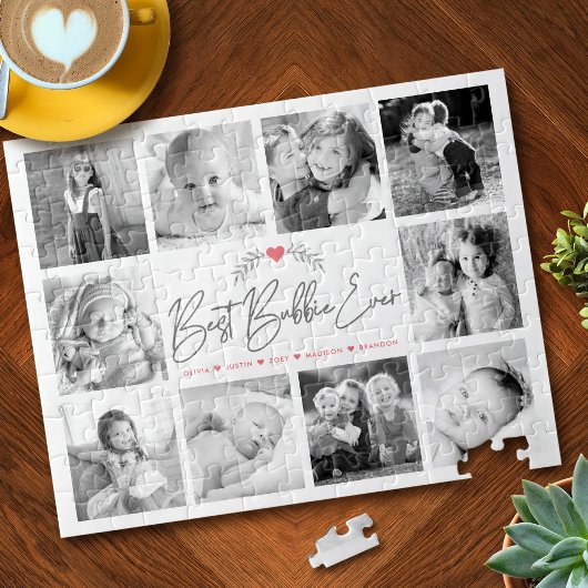 Beste Bubbie Ooit Script 10 Foto Collage Modern Legpuzzel
