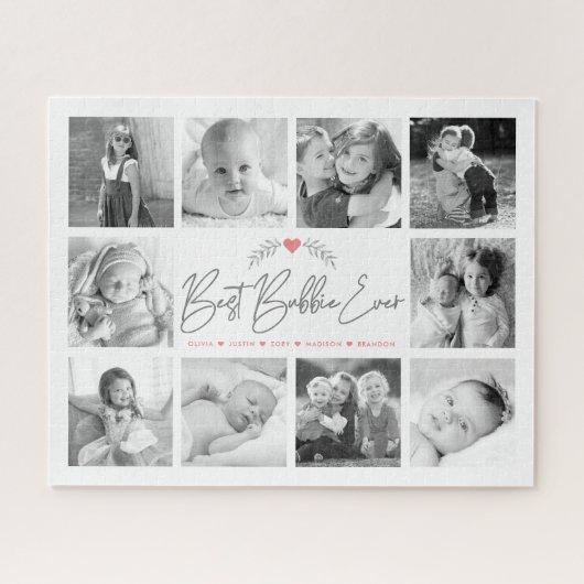 Beste Bubbie Ooit Script 10 Photo Collage Modern Legpuzzel (Horizontaal)