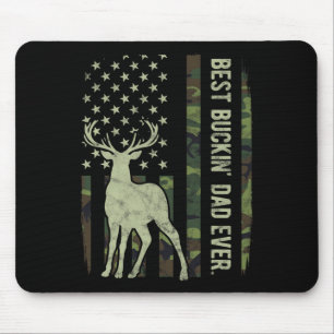Beste Buckin' Dad Camouflage Amerikaanse vlag hert Muismat