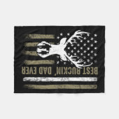 Beste Buckin 'Dad Ever Deer Jagen Vaders Day Game Fleece Deken (Voorkant (Horizontaal))