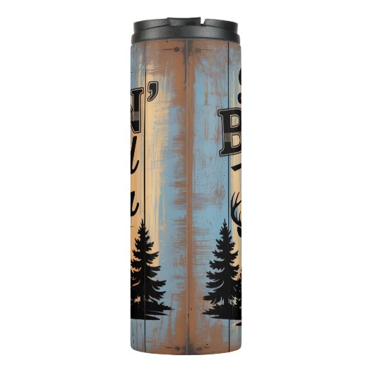 Beste Buckin 'Dad: Hunter, Deer, Dog Thermosbeker (Achterkant)