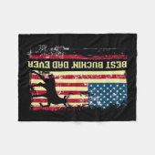 Beste Buckin Dad Ooit Patriotic Hunter Gift Huntin Fleece Deken (Voorkant (Horizontaal))