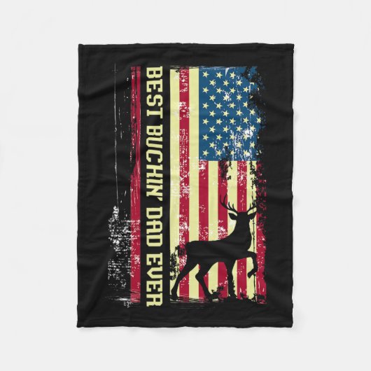 Beste Buckin Dad Ooit Patriotic Hunter Gift Huntin Fleece Deken (Voorkant)