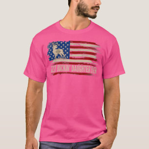 Beste Buckin 'Dochter Ooit Amerikaanse Vlag Herten T-shirt