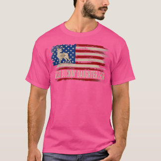 Beste Buckin 'Dochter Ooit Amerikaanse Vlag Herten T-shirt
