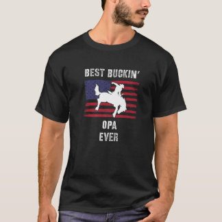 Beste Buckin Opa ooit Amerikaanse vlag Rodeo Cowbo T-shirt