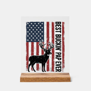 Beste Buckin Pap Ooit Hertenvlag Vintage Vector_1 Acryl Bord