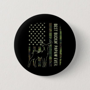 Beste Buckin' Papaw Camo Amerikaanse vlag herten j Ronde Button 5,7 Cm