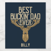 Beste Buckin-pappa ooit jachtdag op maat Wijn Etiket (Enkel label)
