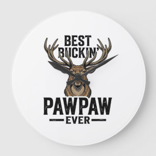 Beste Buckin Pawpaw Vintage Hert Jagers Shirt_1 Grote Klok