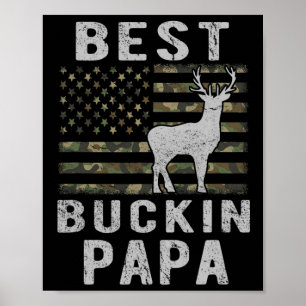 Beste Bucking Papa Camouflage Amerikaanse vlag Her Poster