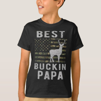 Beste Bucking Papa Camouflage Amerikaanse vlag Her T-shirt