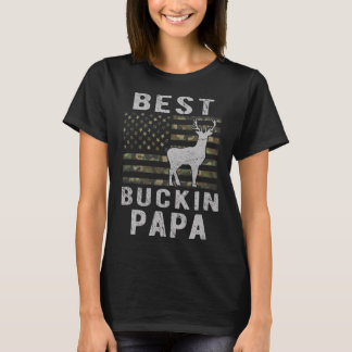 Beste Bucking Papa Camouflage Amerikaanse vlag Her T-shirt
