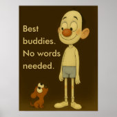Beste Buddies-grillige Cartoon Hond & Kind Poster (Voorkant)