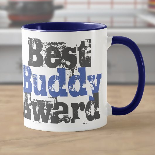 Beste Buddy Award in blauw en grijs mok