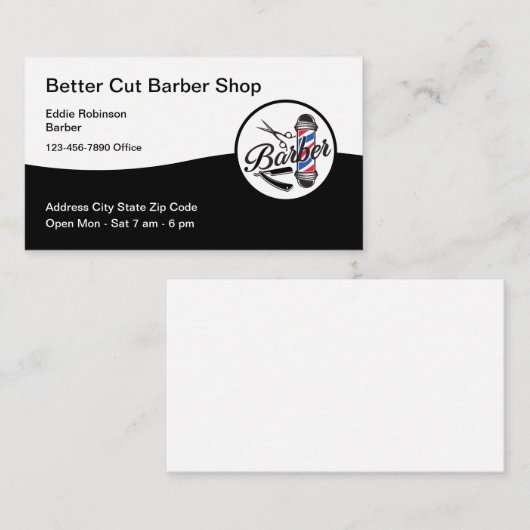 Beste Budget Barber Shop Visitekaartjes (Voorkant / Achterkant)