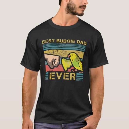 Beste Budgie Pap Ooit Vaderschap Parkiet Vaders D T-shirt (Voorkant)