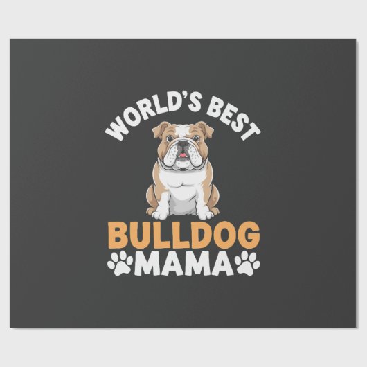 Beste Bulldog Mama van de Wereld Cadeaupapier (Vlak)