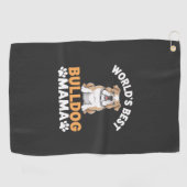 Beste Bulldog Mama van de Wereld Golfhanddoek (Horizontaal)