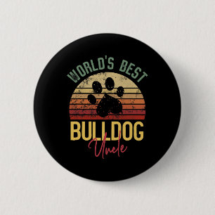 Beste Bulldog Oom Bulldog Liefhebber Hond Eigenaar Ronde Button 5,7 Cm