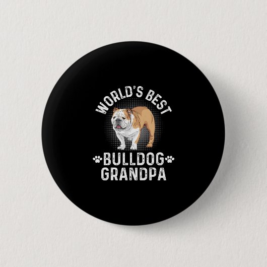 Beste Bulldog Opa - Hond Opa Ronde Button 5,7 Cm (Voorkant)