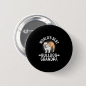 Beste Bulldog Opa - Hond Opa Ronde Button 5,7 Cm (Voorkant /achterkant)