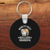 Beste Bulldog Opa - Hond Opa Sleutelhanger (Voorkant)