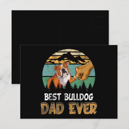 Beste Bulldog Pap op feestdag Feestdagenkaart (Voorkant / Achterkant)
