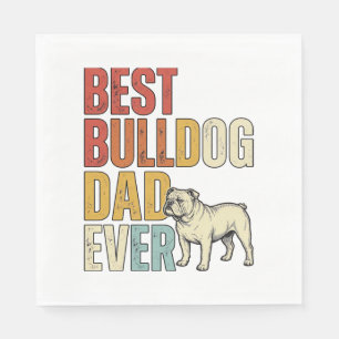 Beste Bulldog Papa Ooit Vintage Gravure Shirt Ontw Servet