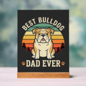 Beste Bulldog Vader Ooit Retro Vector Acryl Bord (Neutraal)